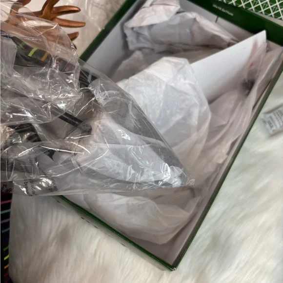 NWT Anthropologie Black Heels with Multicolor Stripes - Picture 7 of 10